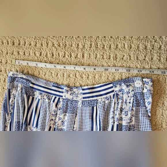 Vintage Blue & White Patchwork Set - includes blouse and skirt - Picture 12 of 13